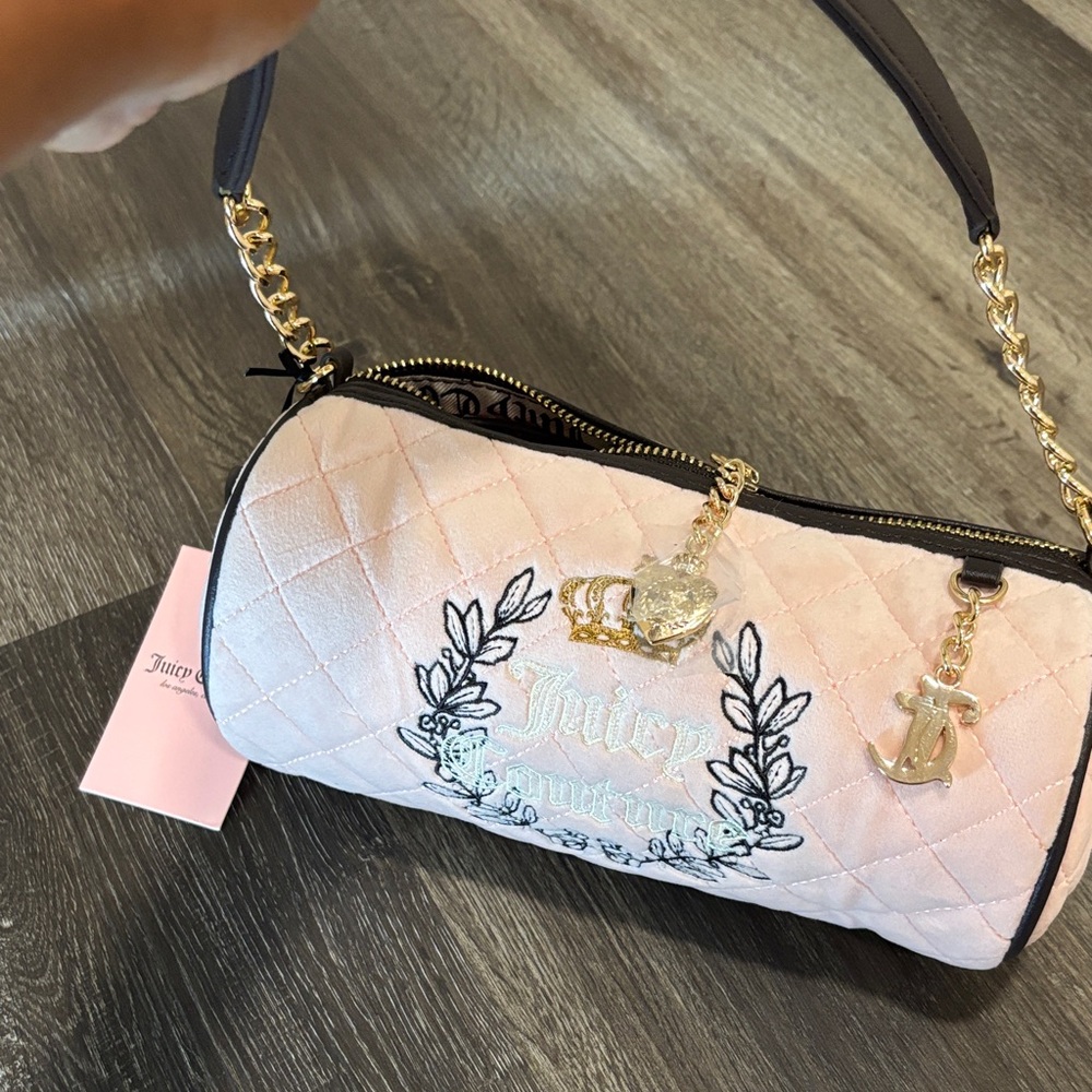 Juicy Couture Light Pink Quilted Shoulder Bag